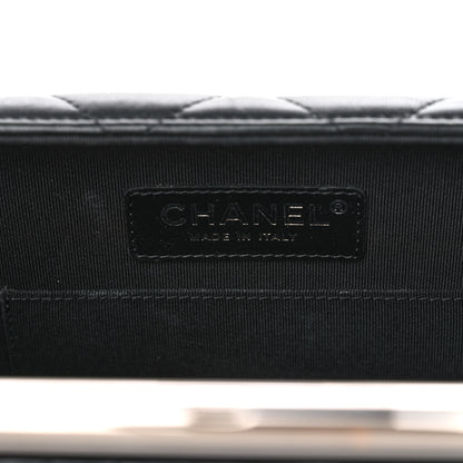 Chanel Quilted Lambskin Metal Bar Clutch Bag Black 6 of 11