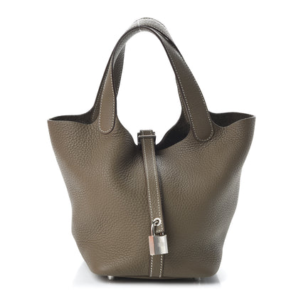 Hermes Taurillon Clemence Picotin Lock 18 PM Etoupe 1 of 11