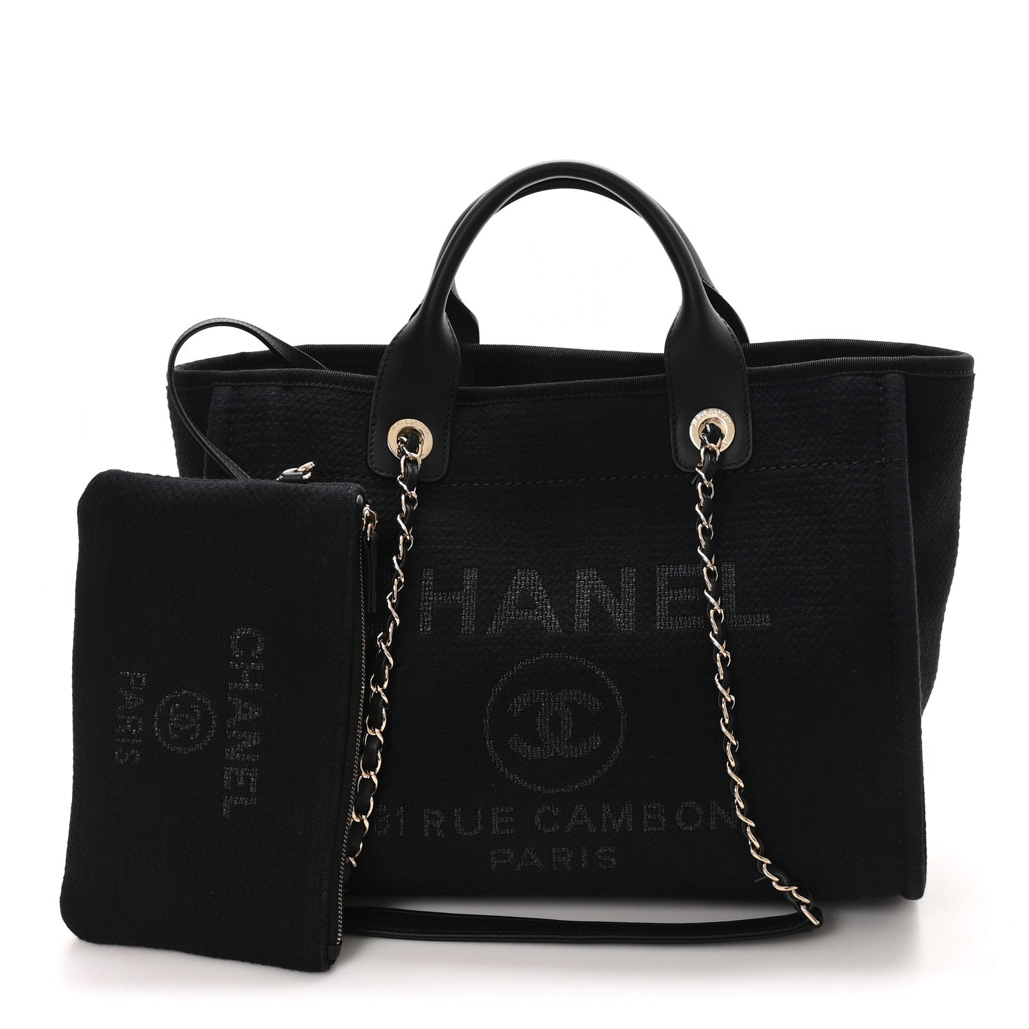Chanel Mixed Fibers Small Deauville Tote Black 3 of 11