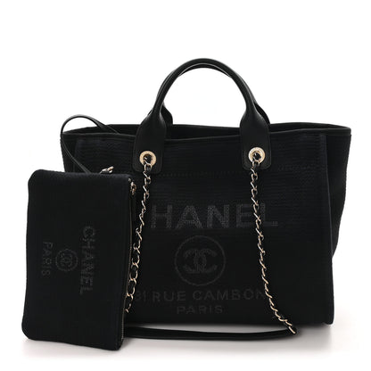Chanel Mixed Fibers Small Deauville Tote Black 3 of 11