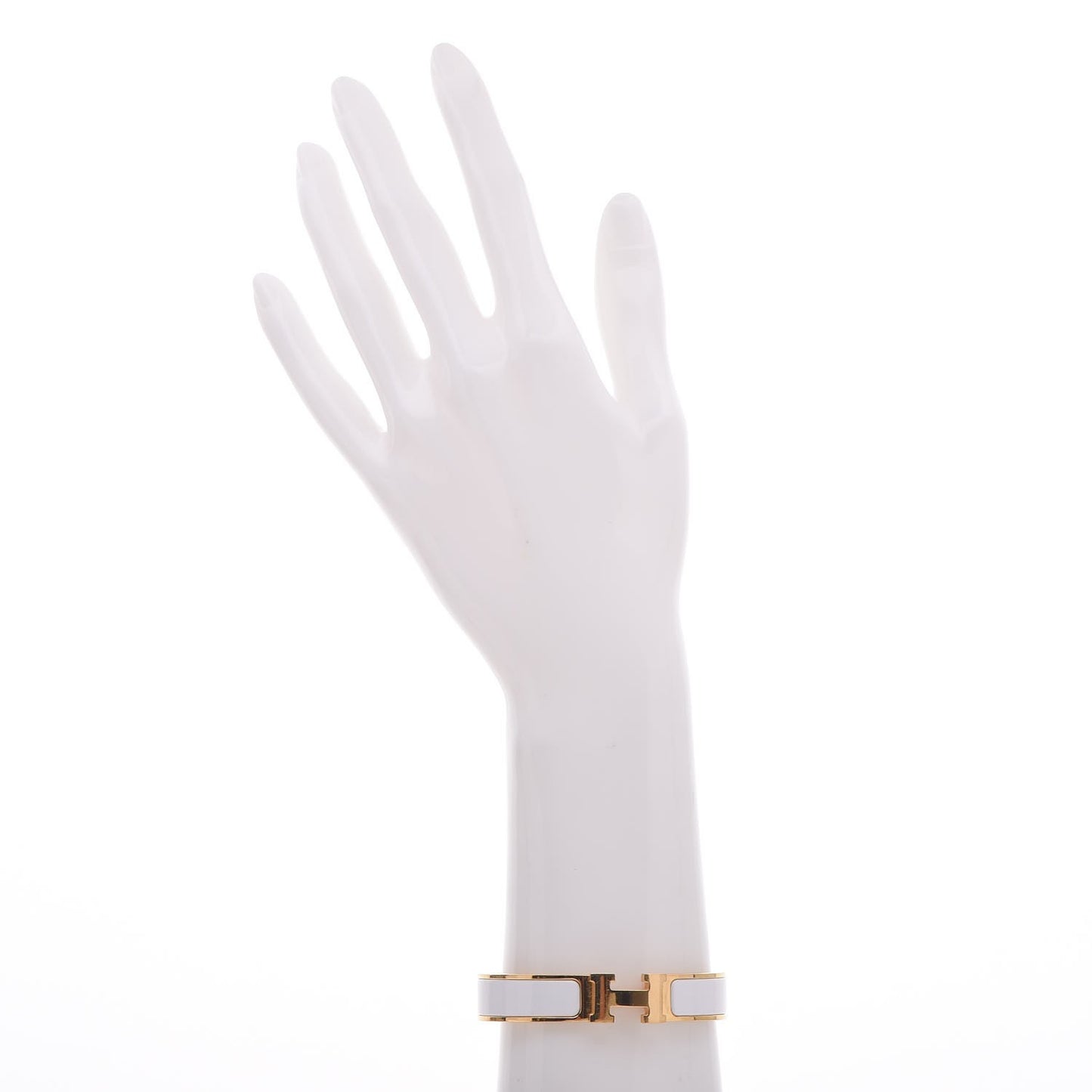 Enamel Narrow Clic Clac H Bracelet PM White