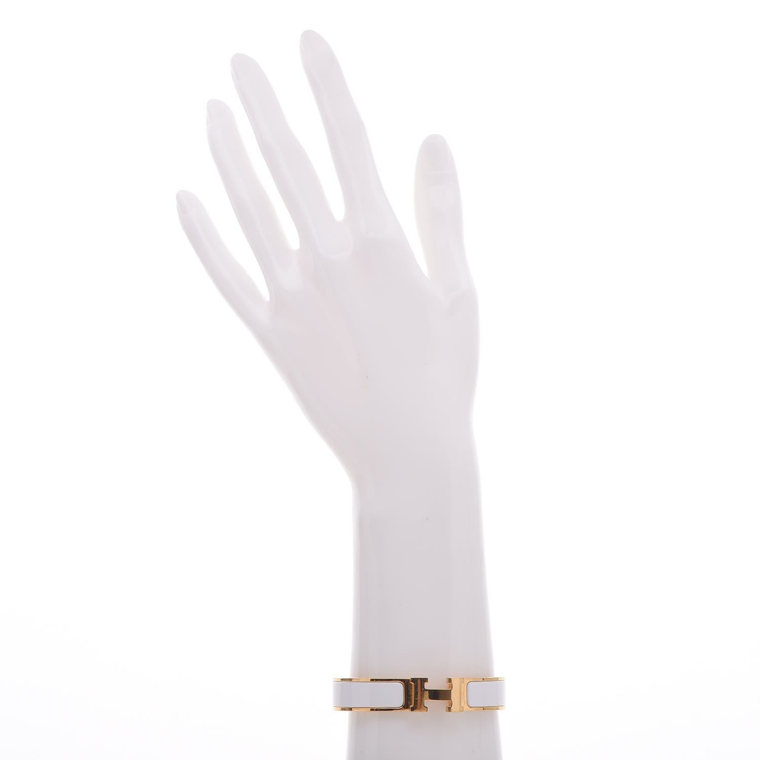 Hermes Enamel Narrow Clic Clac H Bracelet PM White 2 of 6