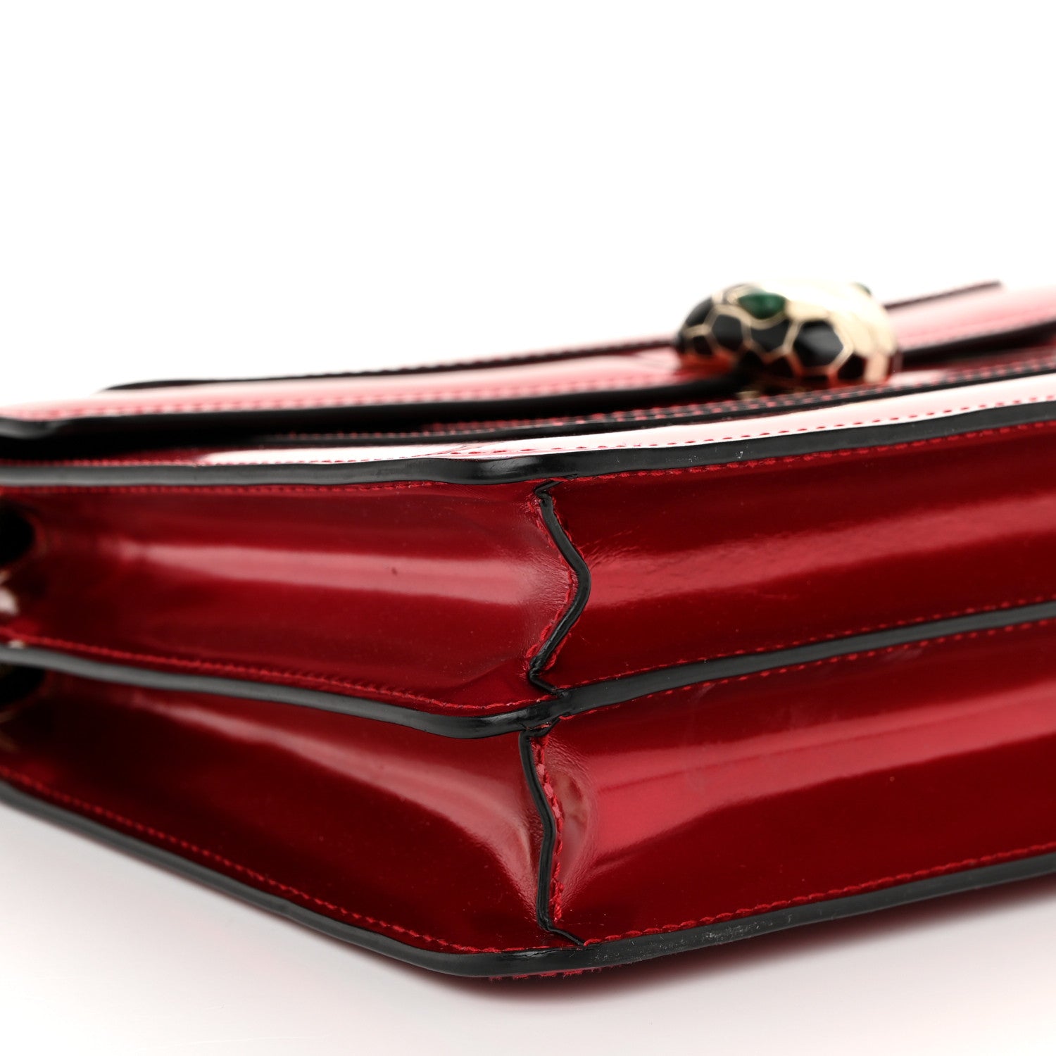 Bulgari Metallic Calfskin Serpenti Forever Shoulder Bag Red 12 of 13