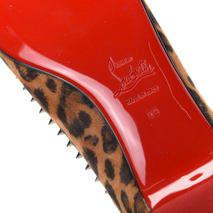 Christian Louboutin Veau Velours Anjalina Flats 39 Leo Gun Metal 9 of 10