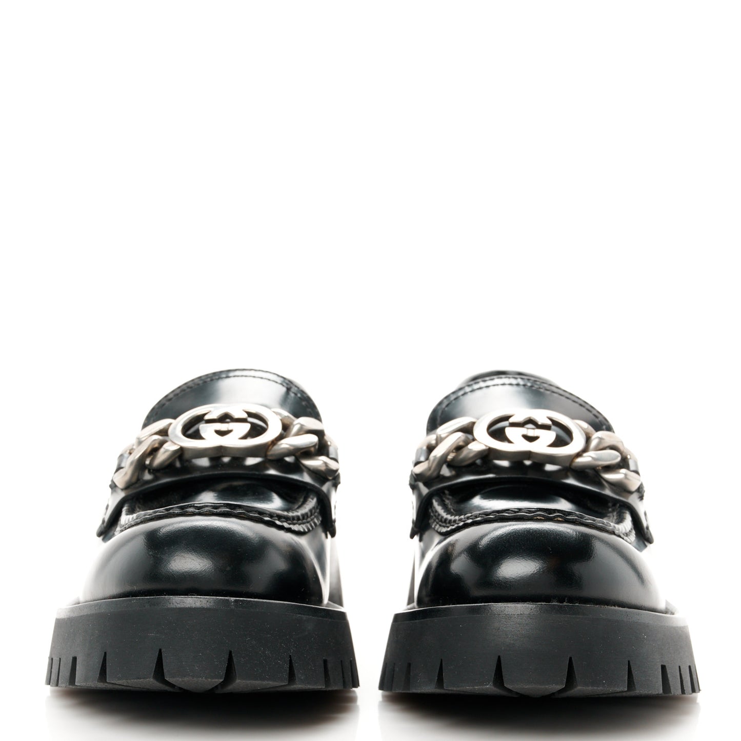 Cordovan Lux Womens Jeanne Platform Lug Sole 30/45mm Loafers 39 Black