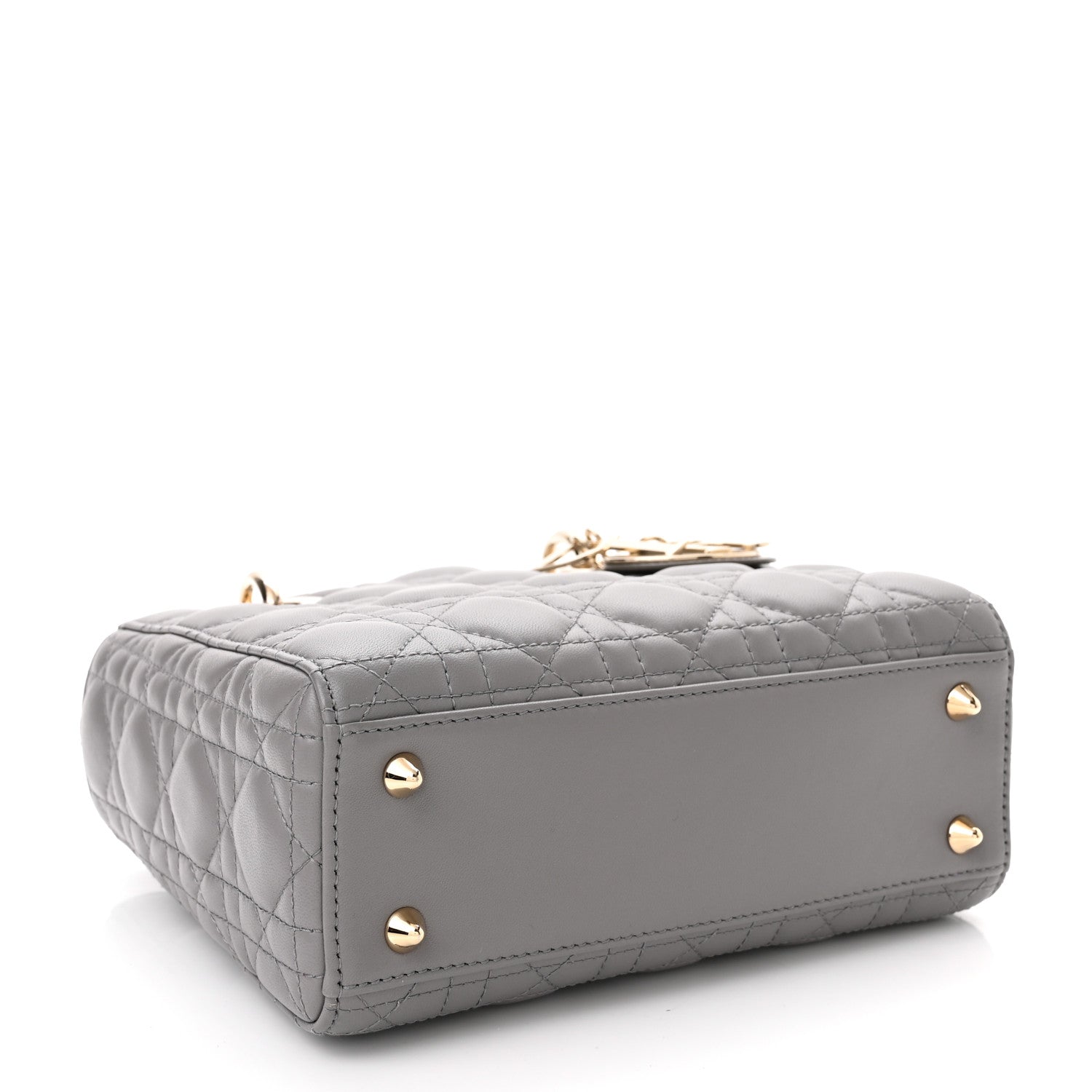 Christian Dior Lambskin Cannage Small My ABCDior Lady Dior Grey 4 of 11