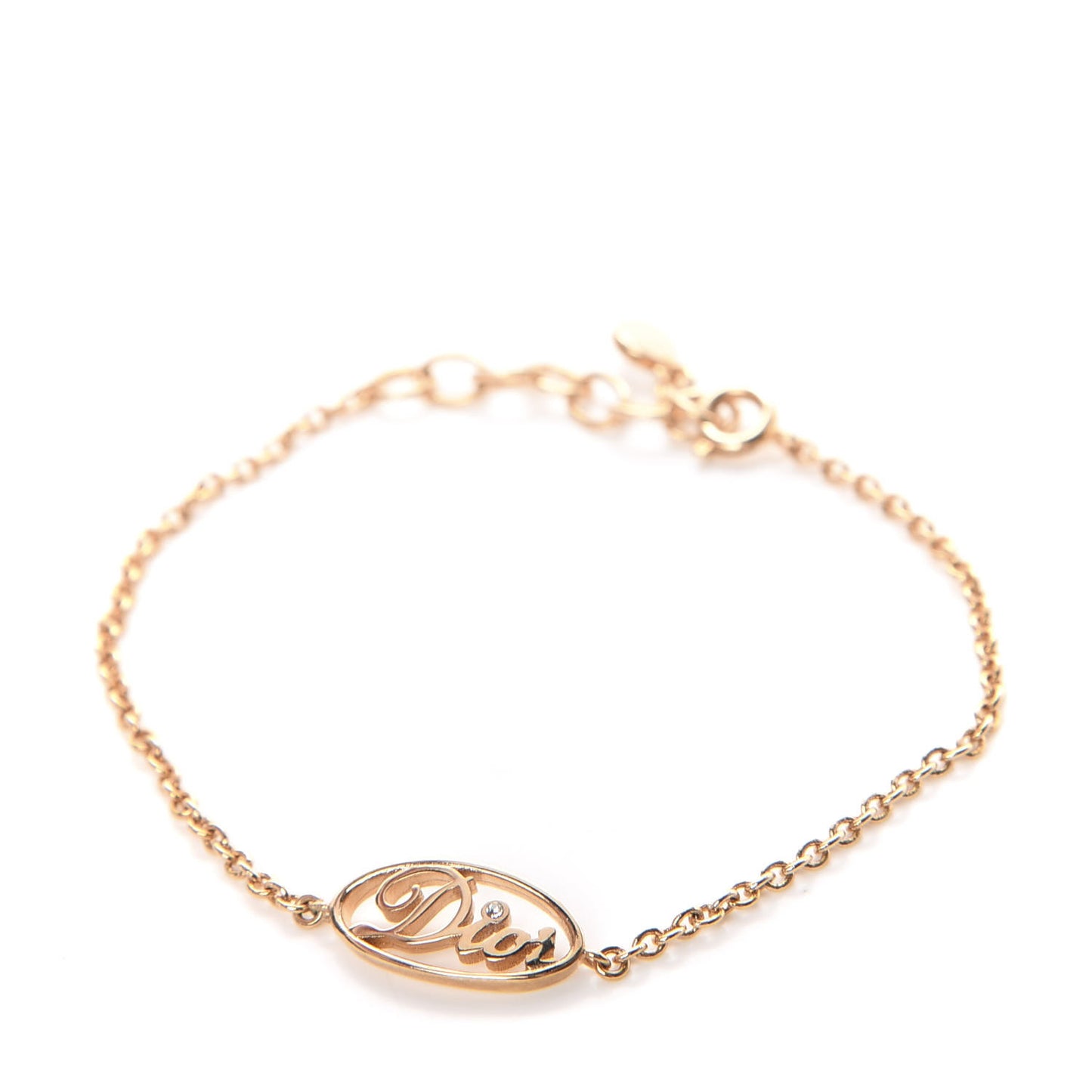 Crystal Dior Logo Bracelet Gold