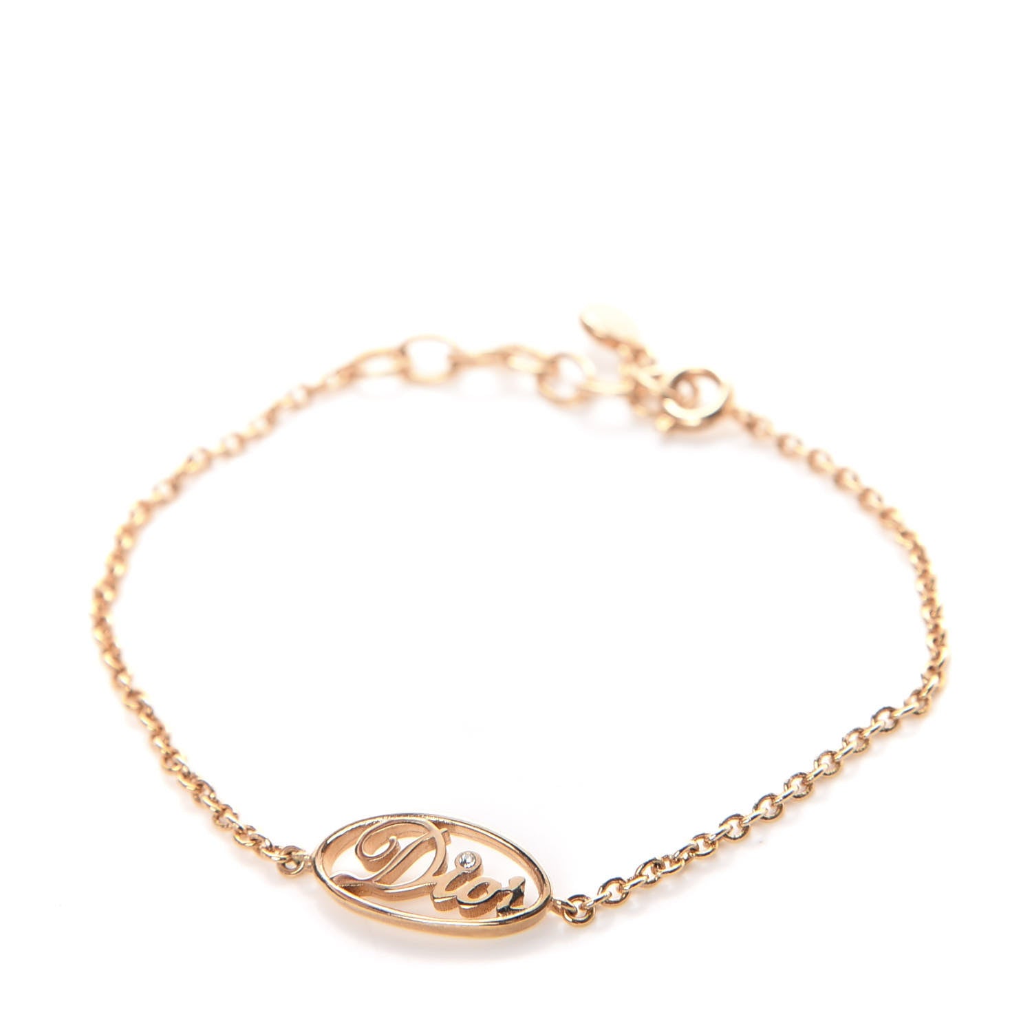 Christian Dior Crystal Dior Logo Bracelet Gold 1 of 4