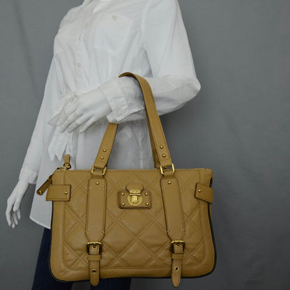 Marc Jacobs Leather Quilted Saloni Oatmeal 2 of 11