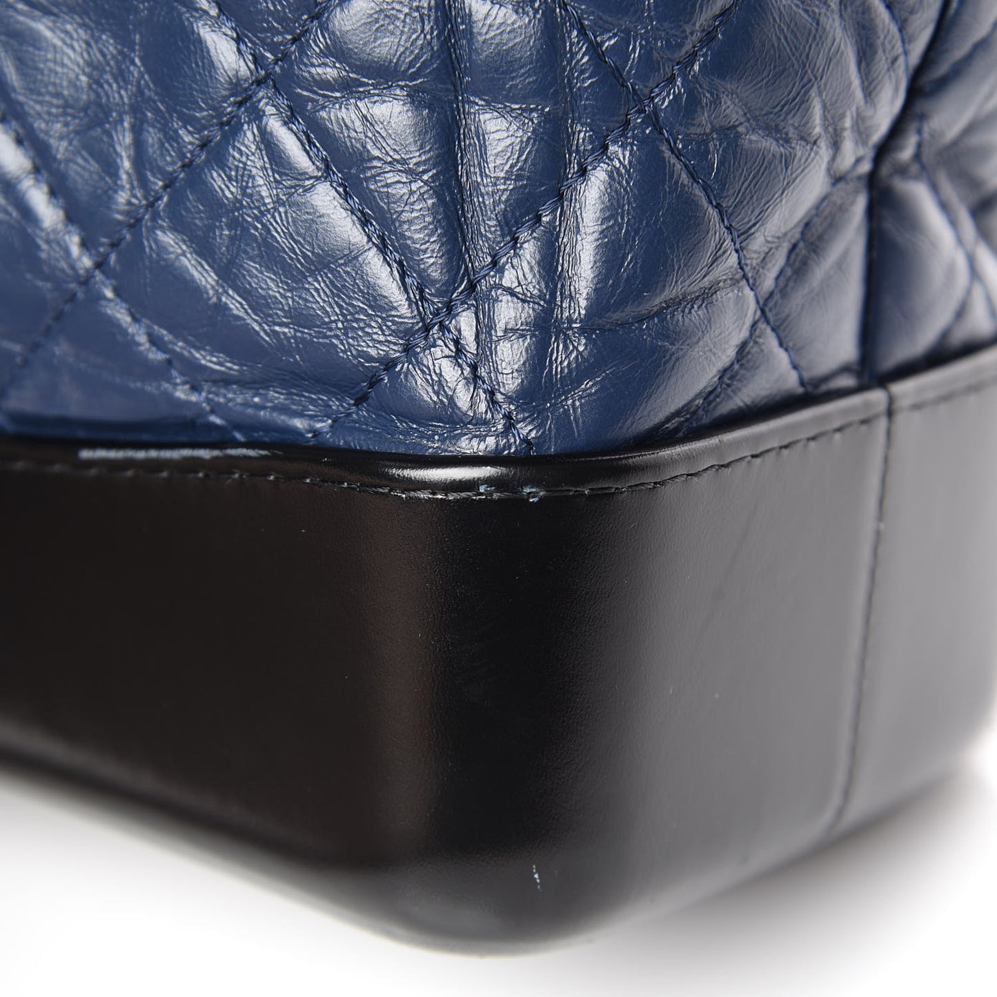 Aged Calfskin Quilted Gabrielle Backpack Navy Black