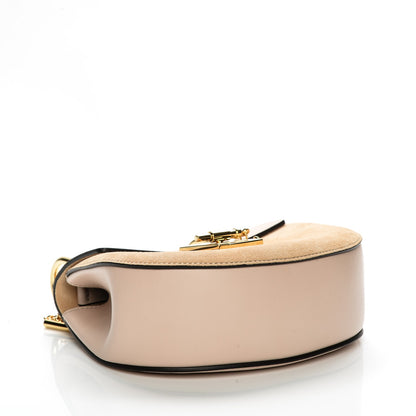 Chloe Suede Calfskin Mini Drew Shoulder Bag Cement Pink 4 of 6