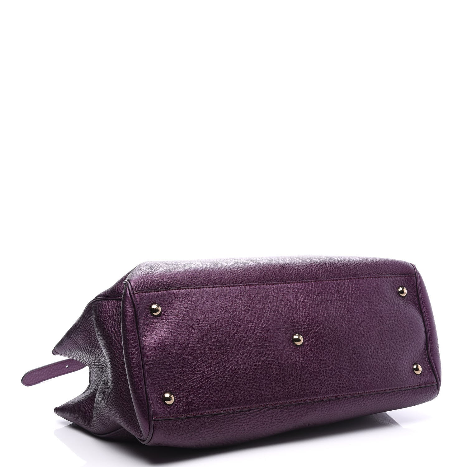 Gucci Pebbled Calfskin Medium Bamboo Shopper Tote Purple 3 of 13