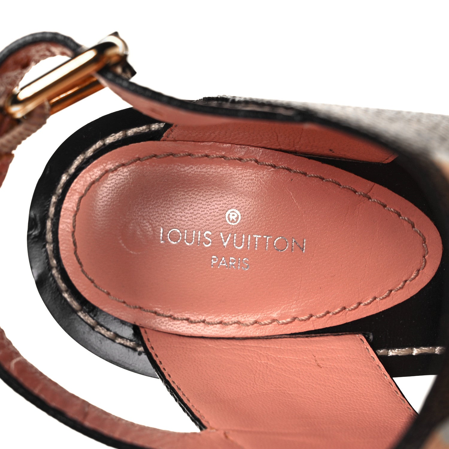 Louis Vuitton Calfskin Damier Ebene Passenger Heeled Sandals 40 14 of 18