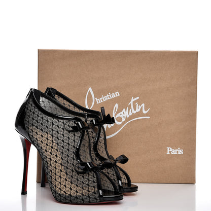 Christian Louboutin Patent Fishnet Lace Empiralta 120 Sandals 39.5 Black 8 of 8
