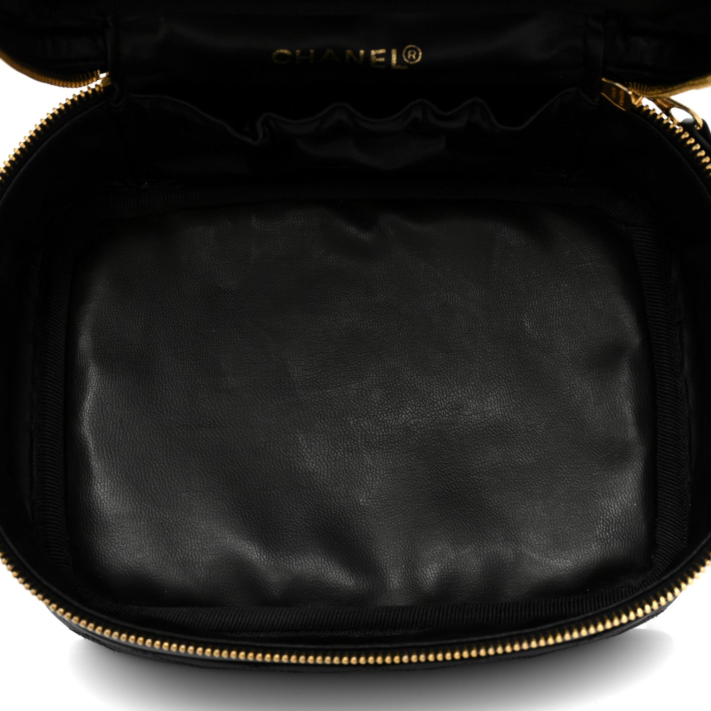 Lambskin Vanity Cosmetic Case Black