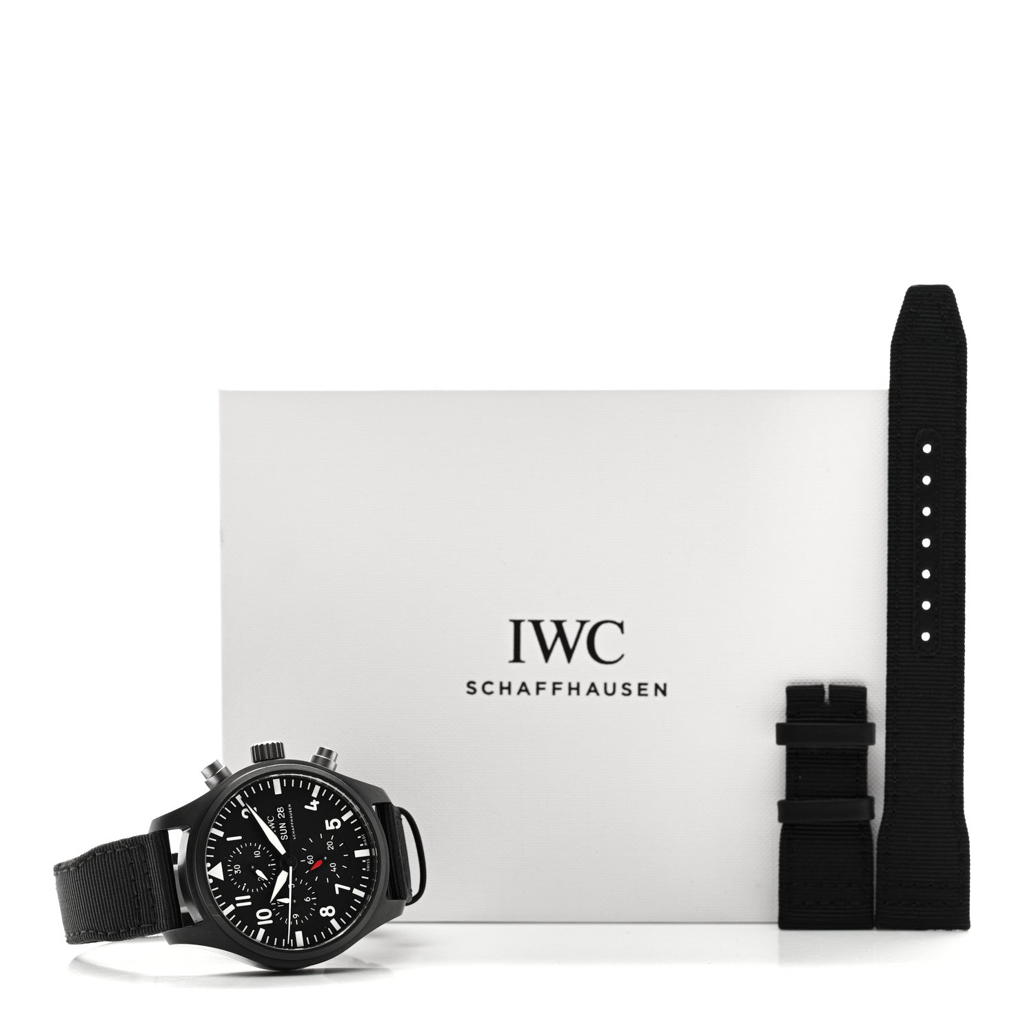 IWC Ceramic Titanium Fabric 44mm Pilot Top Gun Chronograph Automatic Watch Black IW389101 7 of 7