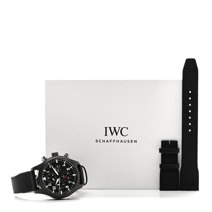 IWC Ceramic Titanium Fabric 44mm Pilot Top Gun Chronograph Automatic Watch Black IW389101 7 of 7