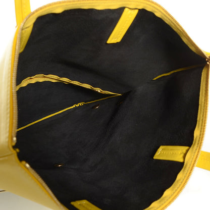 Celine Calfskin Folded Cabas Yellow White 5 of 11