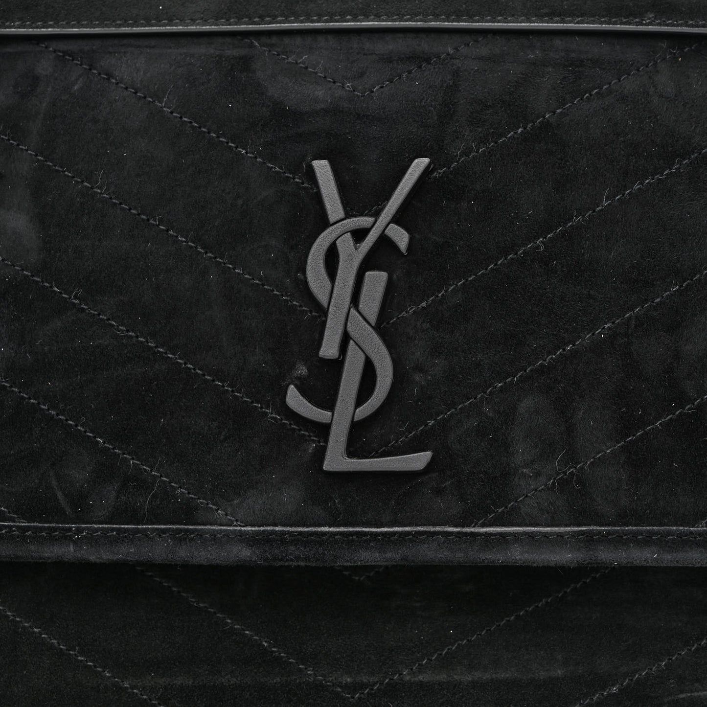 Suede Monogram Matelasse Medium Niki Chain Satchel Black