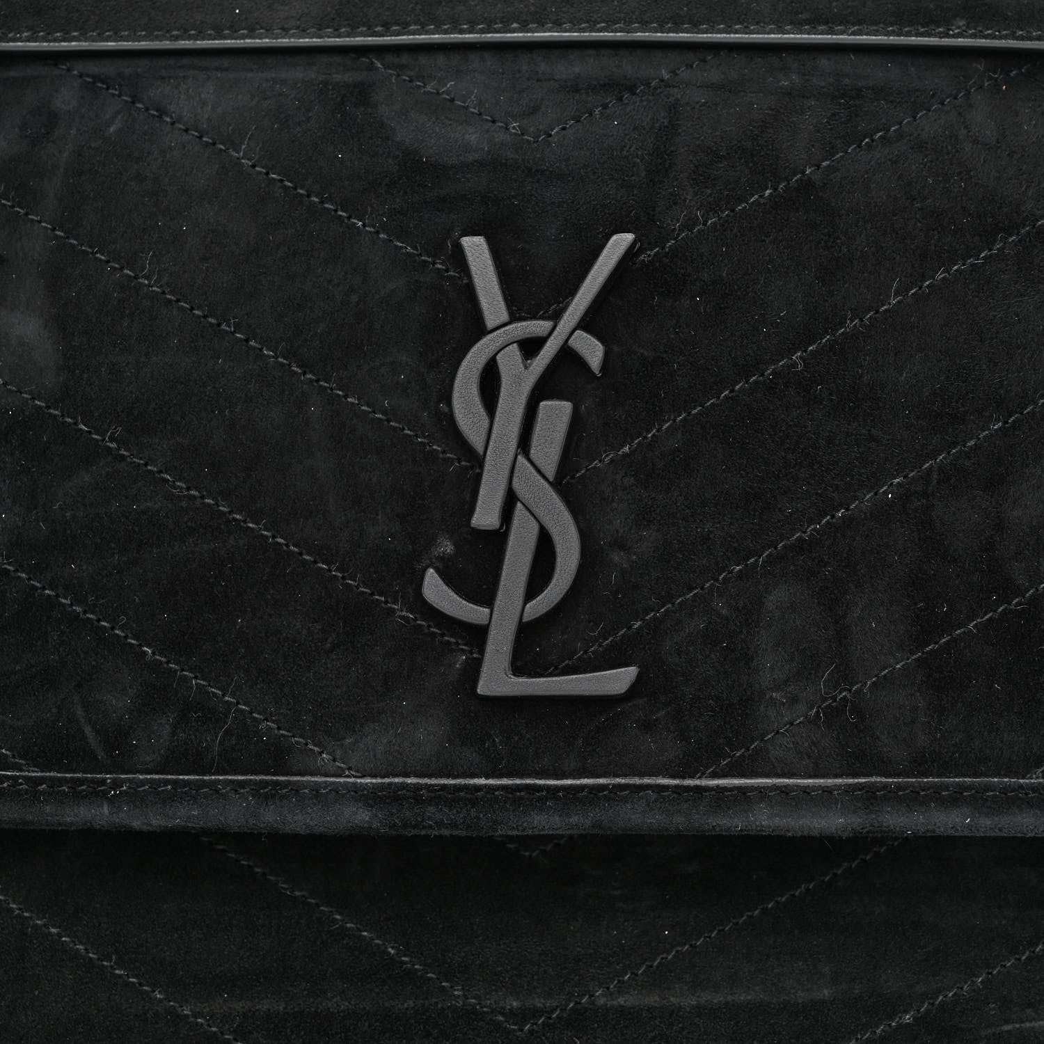 Saint Laurent Suede Monogram Matelasse Medium Niki Chain Satchel Black 8 of 10