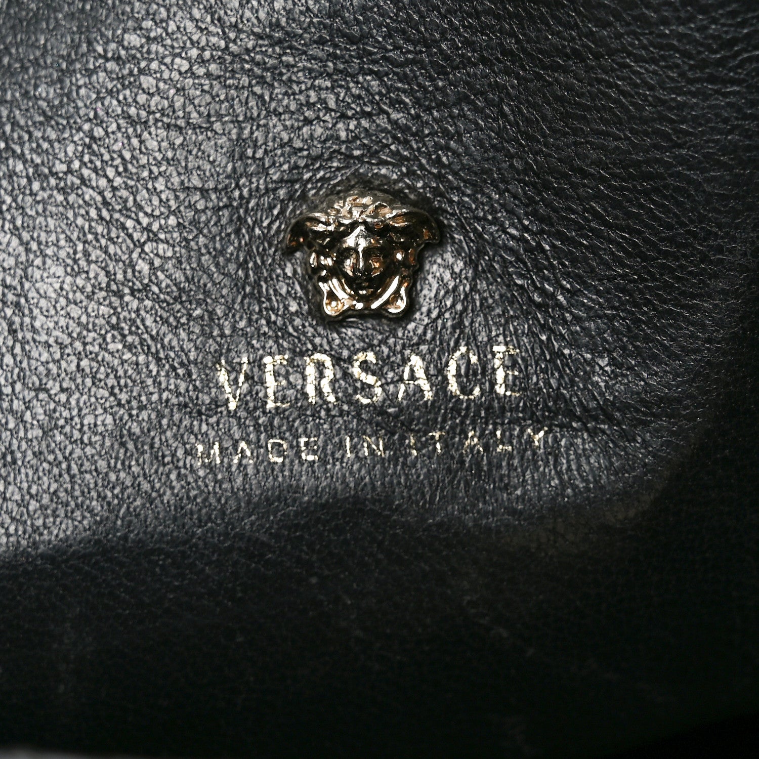 Versace Calfskin Palazzo Fringe Shoulder Bag Black 6 of 10