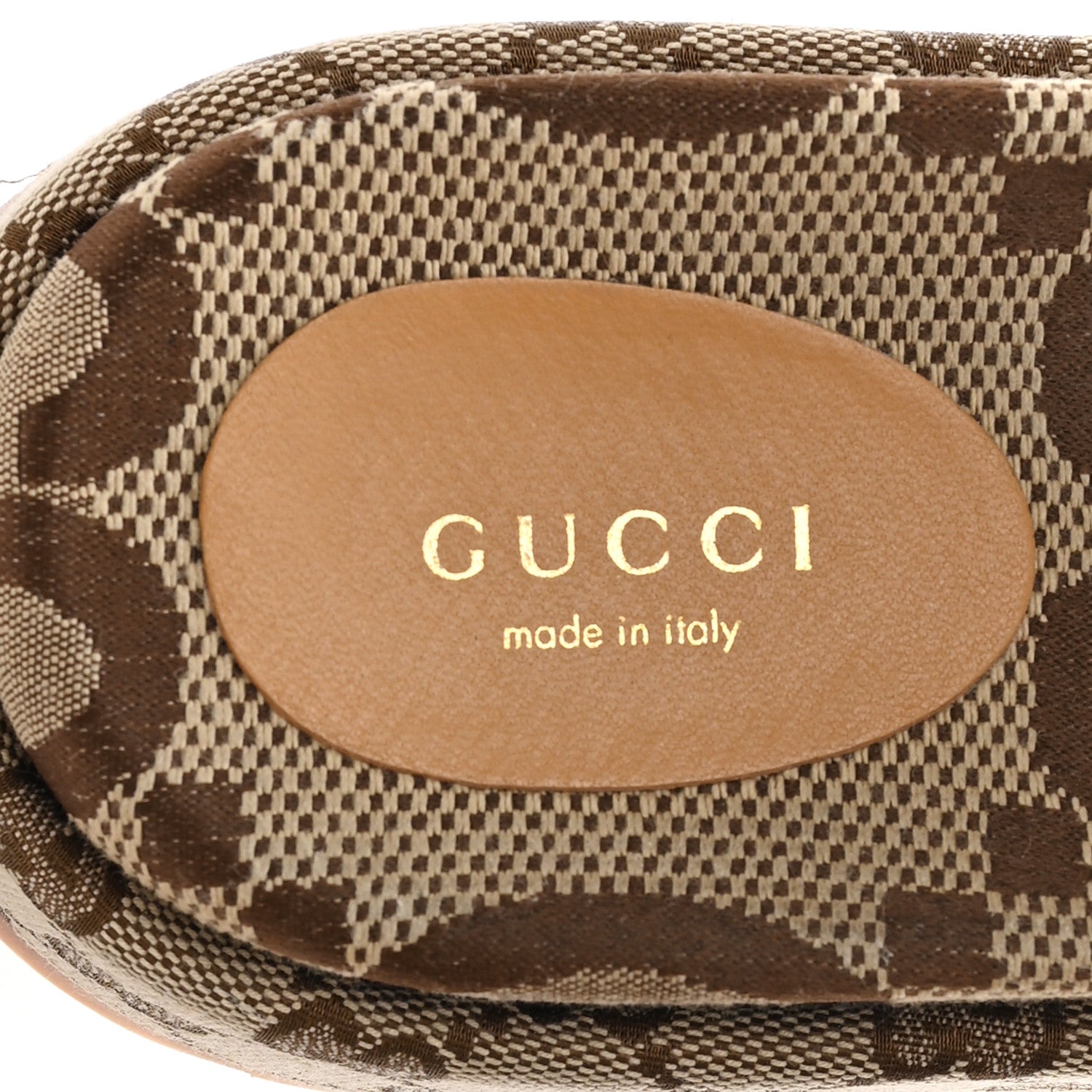 Gucci Monogram Maxi GG Angelina Platform 55mm Slide Sandals 39 Camel Ebony 8 of 9
