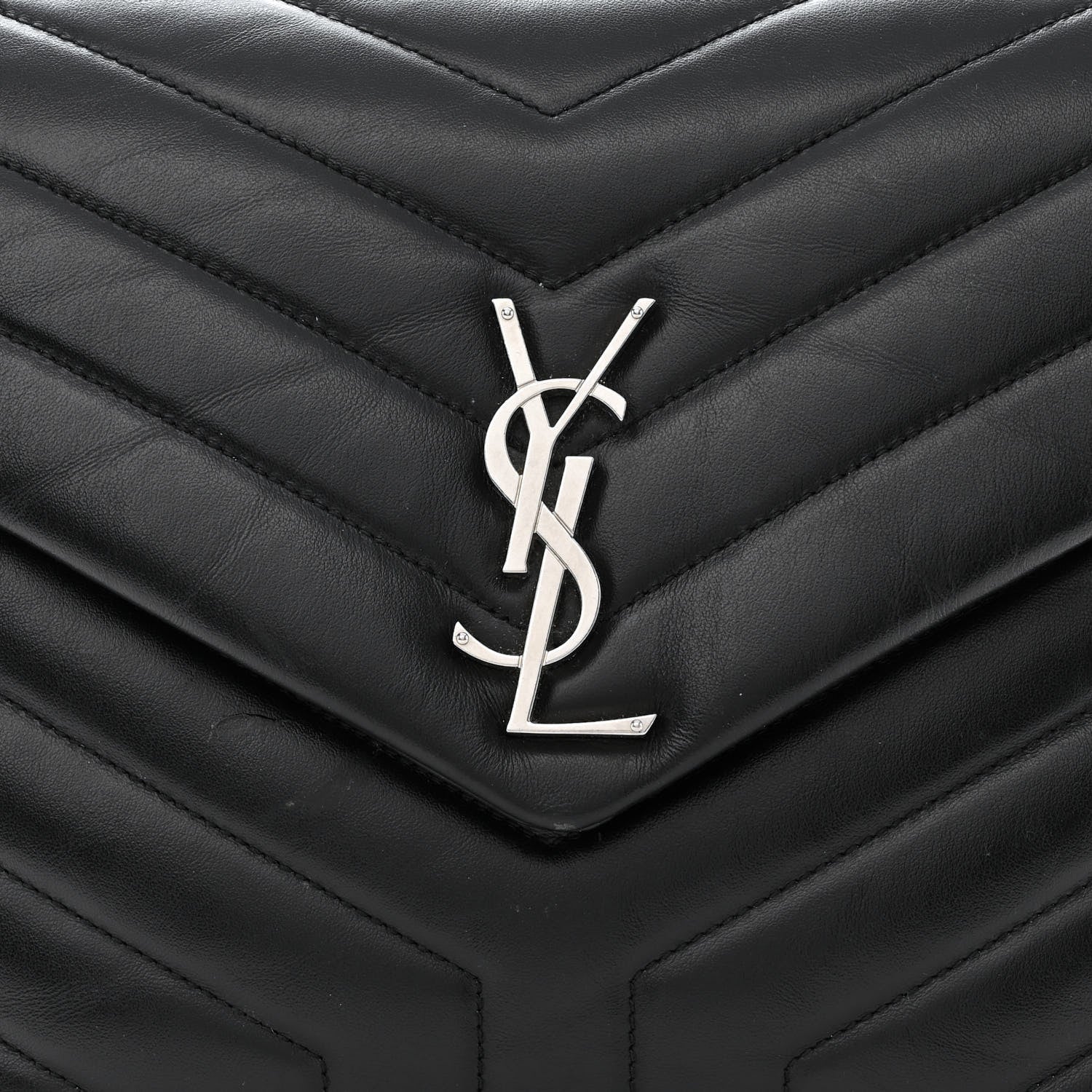 Saint Laurent Calfskin Y Quilted Monogram Medium Loulou Chain Satchel Black 9 of 12