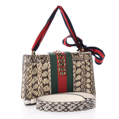 Gucci Snakeskin Small Sylvie Shoulder Bag Grey 3 of 9