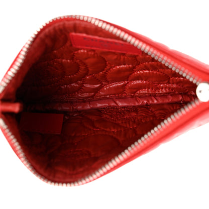 Chanel Goatskin Camellia Embossed Cosmetic Pouch Red 5 of 9
