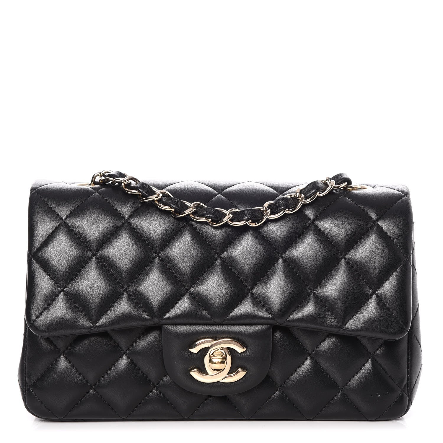 Chanel Lambskin Quilted Mini Rectangular Flap Black 1 of 12