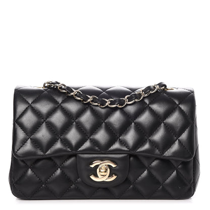 Chanel Lambskin Quilted Mini Rectangular Flap Black 1 of 12