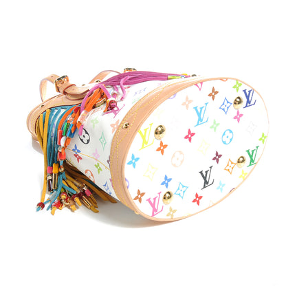 Louis Vuitton Monogram Multicolor Fringe Bucket White 4 of 8