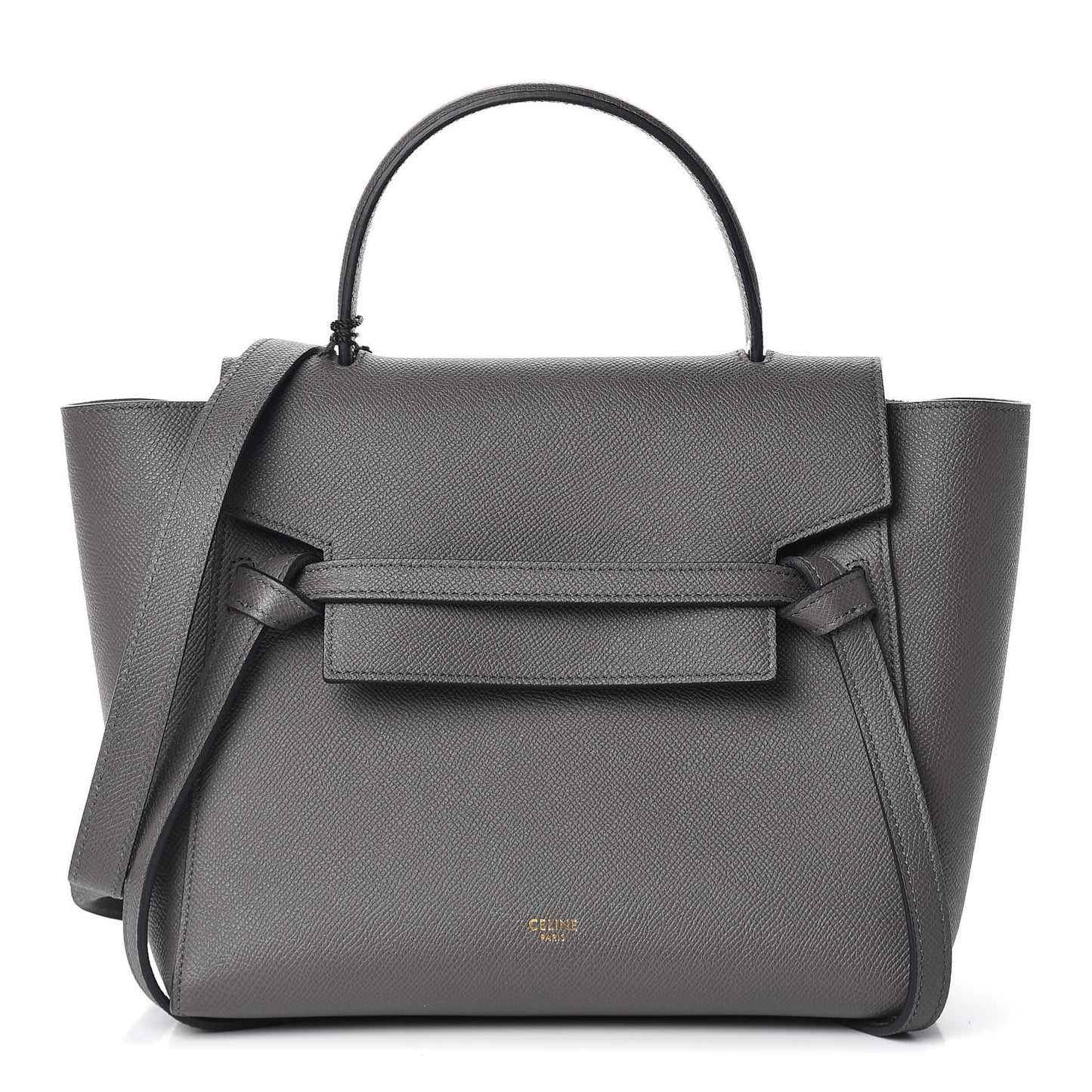 Baby Grained Calfskin Micro Belt Bag Grey