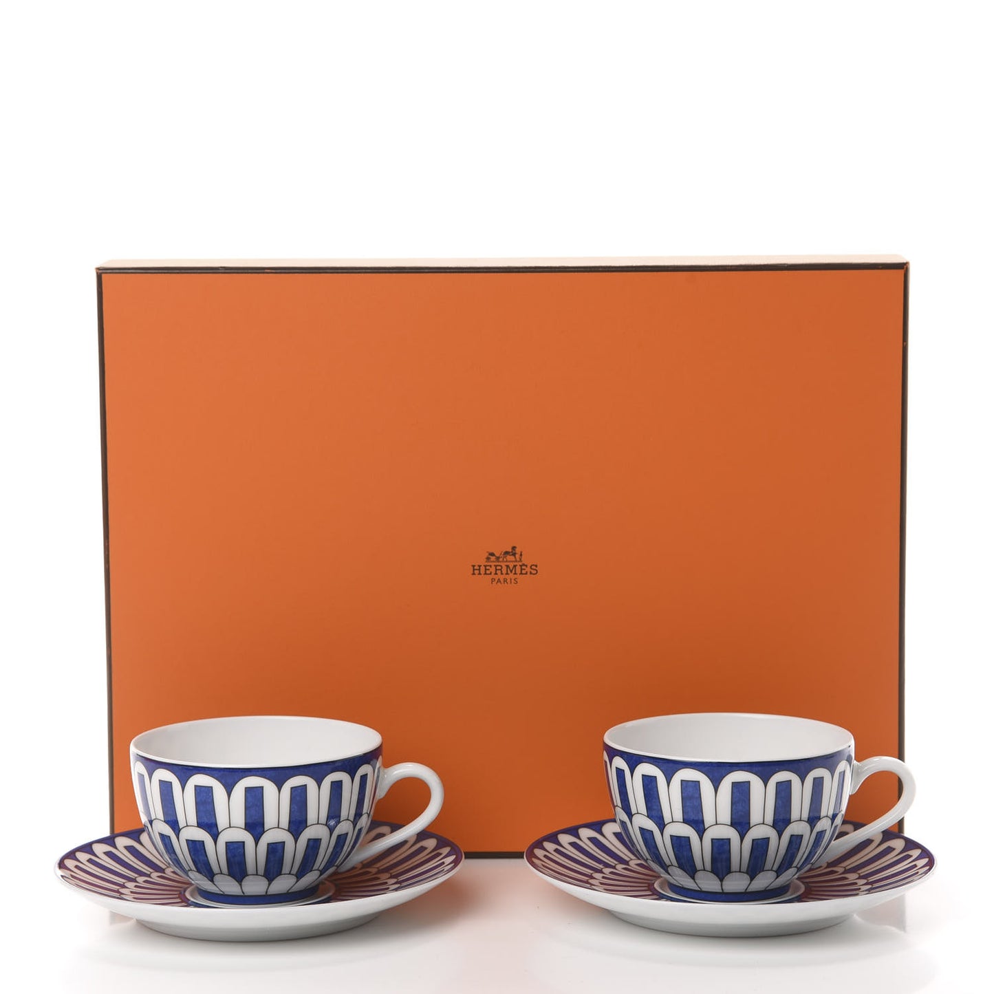 Porcelain Bleus d'Ailleurs Tea Cup And Saucer Set Of 2