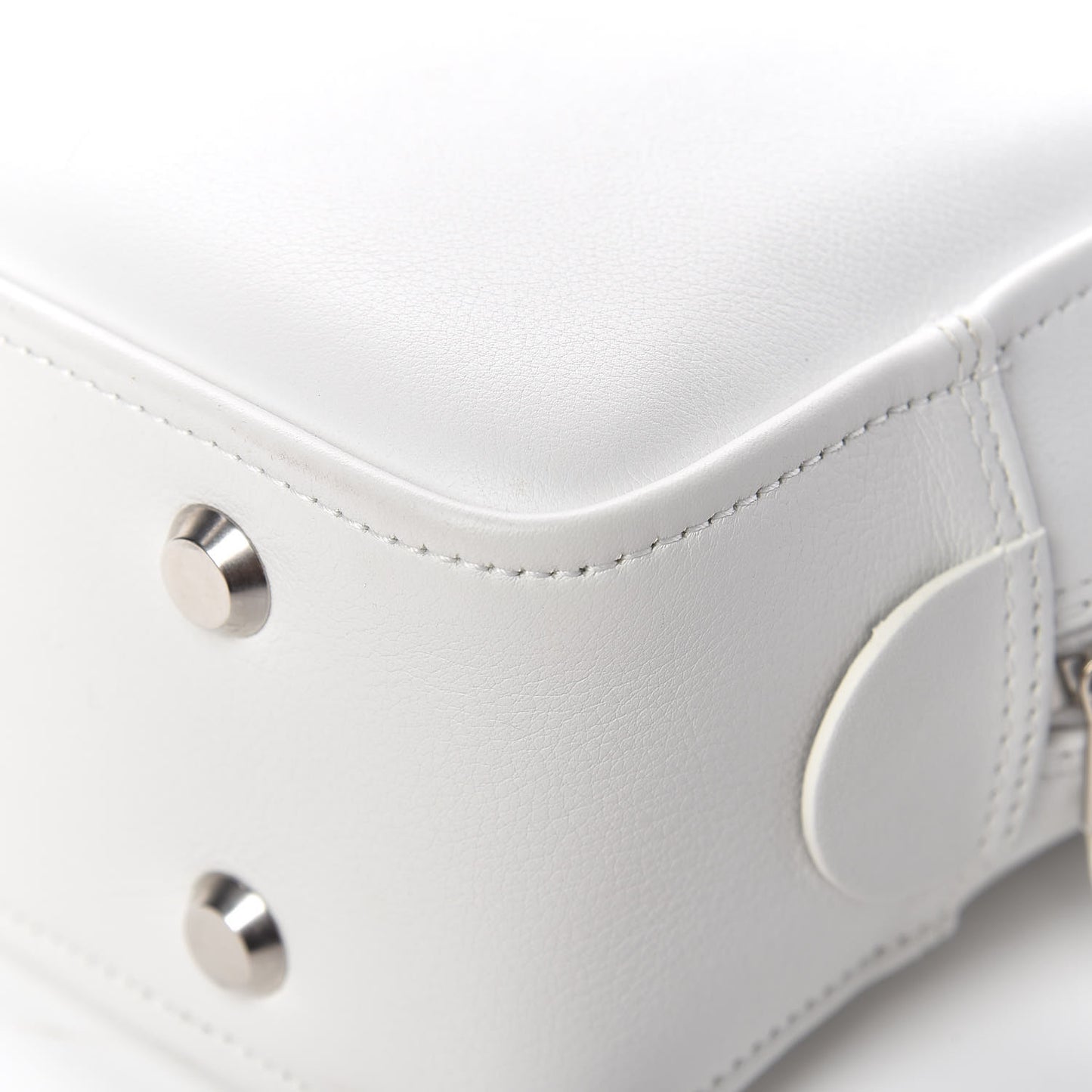 Shiny Day Calfskin XS Triangle Square Bag White