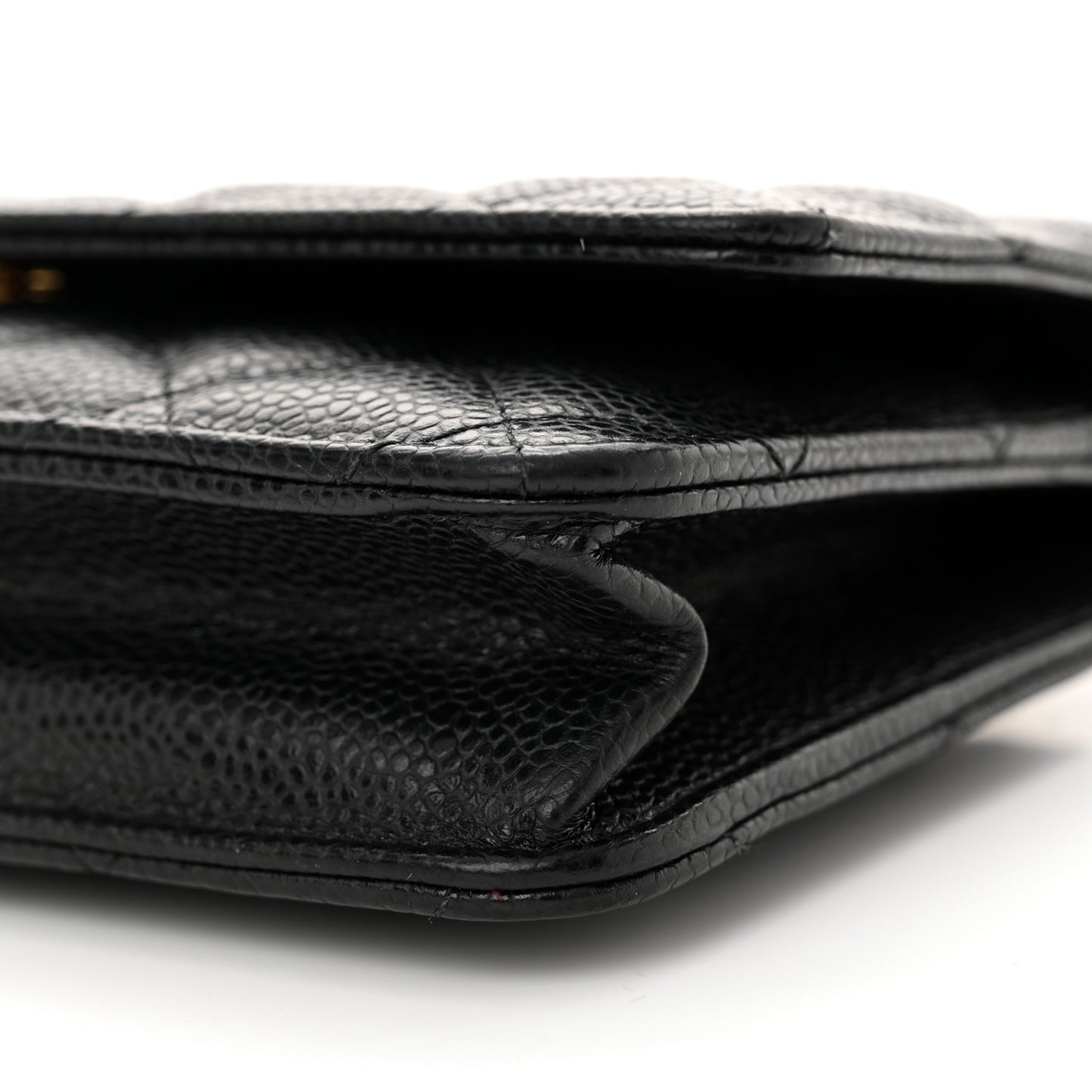 Caviar Quilted Wallet on Chain WOC Black