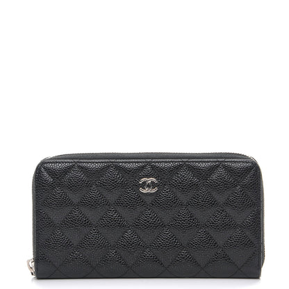 Chanel Caviar Quilted Large Gusset Zip Around Wallet Black 1 of 8