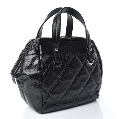 Chanel Coated Canvas Paris Biarritz Satchel Black 3 of 9