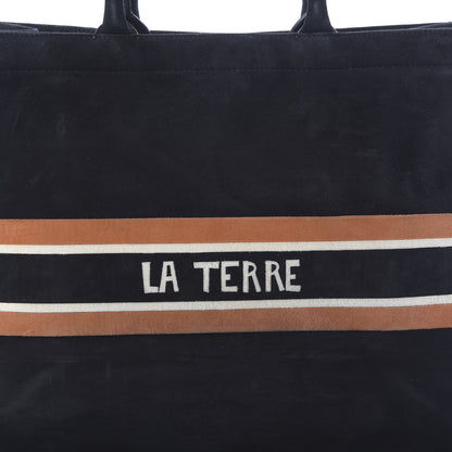 Christian Dior Suede Large La Terre Earth Book Tote Black 9 of 11
