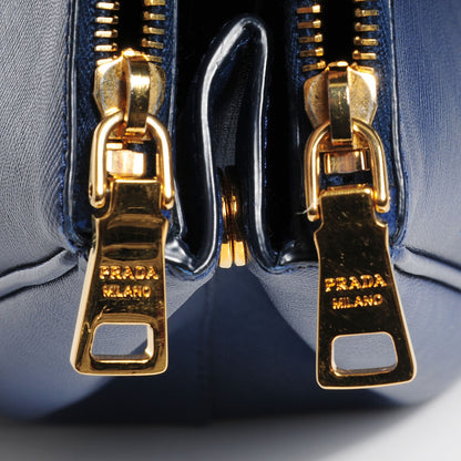 Prada Saffiano Lux Large Double Zip Tote Bluette 3 of 13