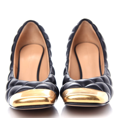 Bottega Veneta Nappa Matelasse Captoe Pumps 39 Black 2 of 10