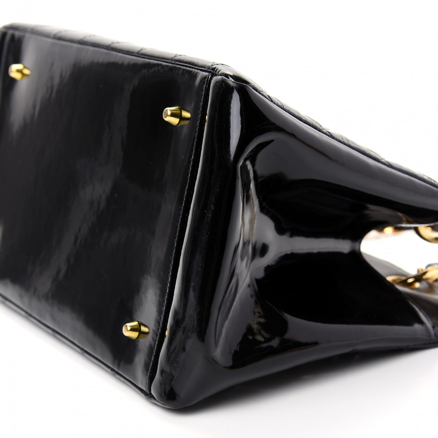 Patent Quilted Timeless CC Tote Black