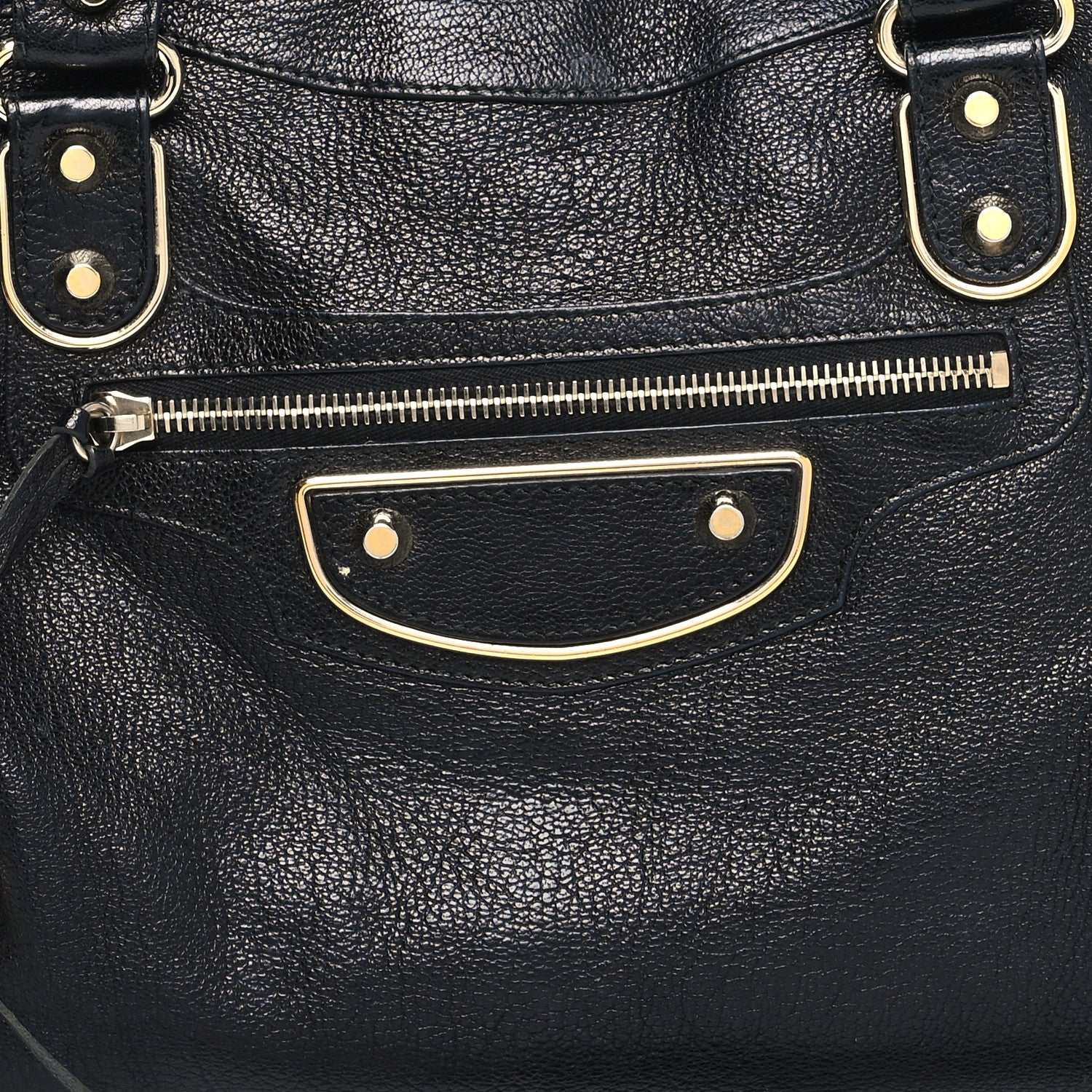 Balenciaga Chevre Gold Metallic Edge Hardware City Black 8 of 17