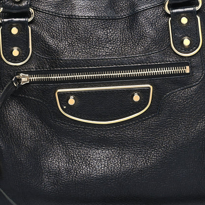 Balenciaga Chevre Gold Metallic Edge Hardware City Black 8 of 17