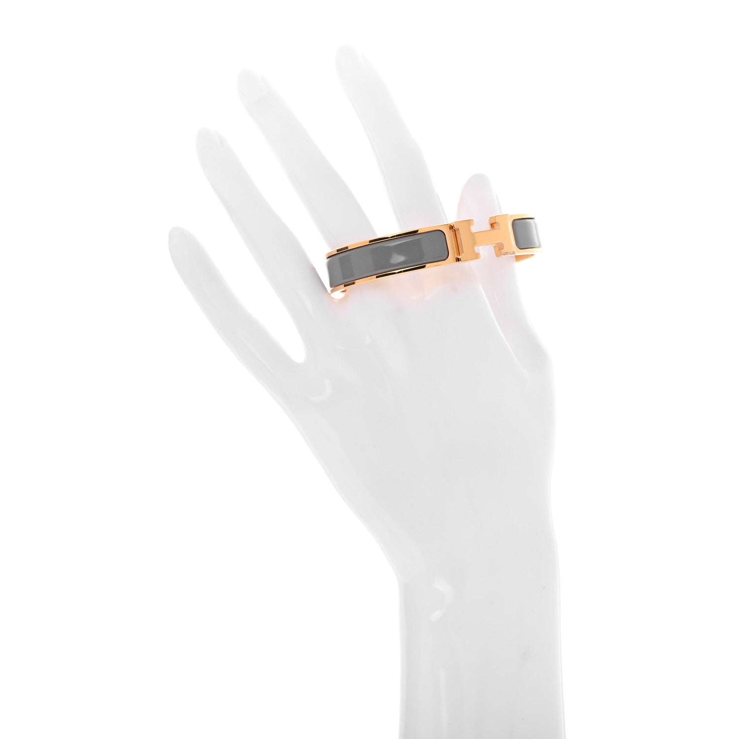 Hermes Enamel Narrow Clic Clac H Bracelet GM Gris Macadam 2 of 4