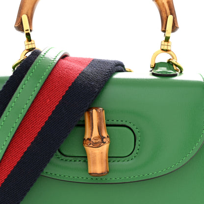 Gucci Boarded Dyana Lux Calfskin Web Mini Bamboo 1947 Top Handle Bag Spring Green 8 of 10