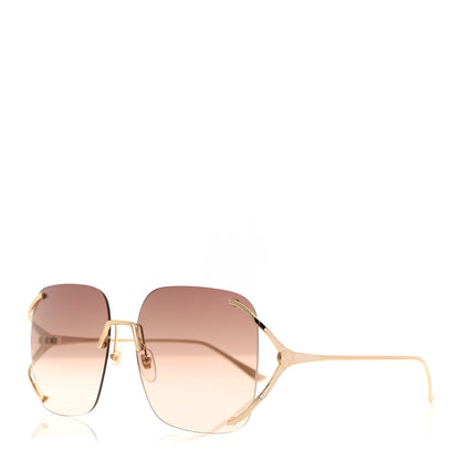 Gucci Metal Oversized Sunglasses GG0646S Gold Brown 1 of 8