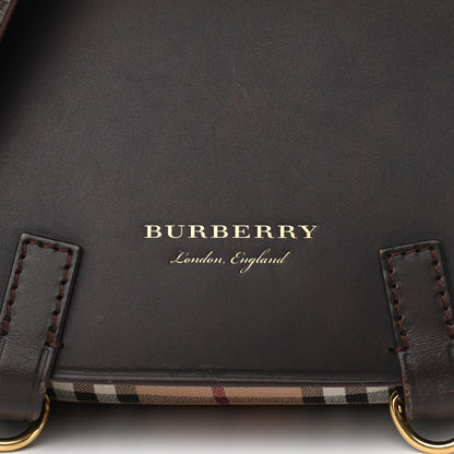 Burberry Haymarket Check Large Bridle Saddle Bag Dark Clove Brown 9 of 13