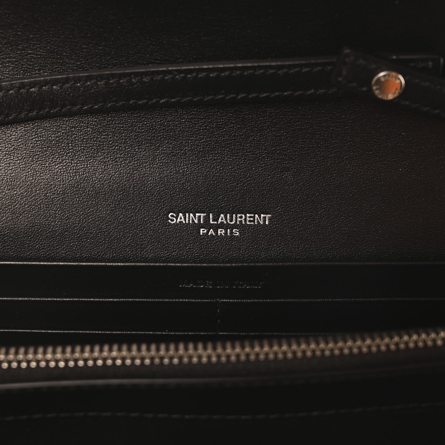 Saint Laurent Patent Calfskin Monogram Kate Wallet On Chain Black 6 of 9