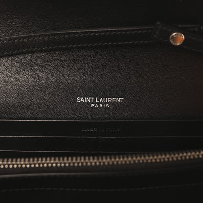 Saint Laurent Patent Calfskin Monogram Kate Wallet On Chain Black 6 of 9